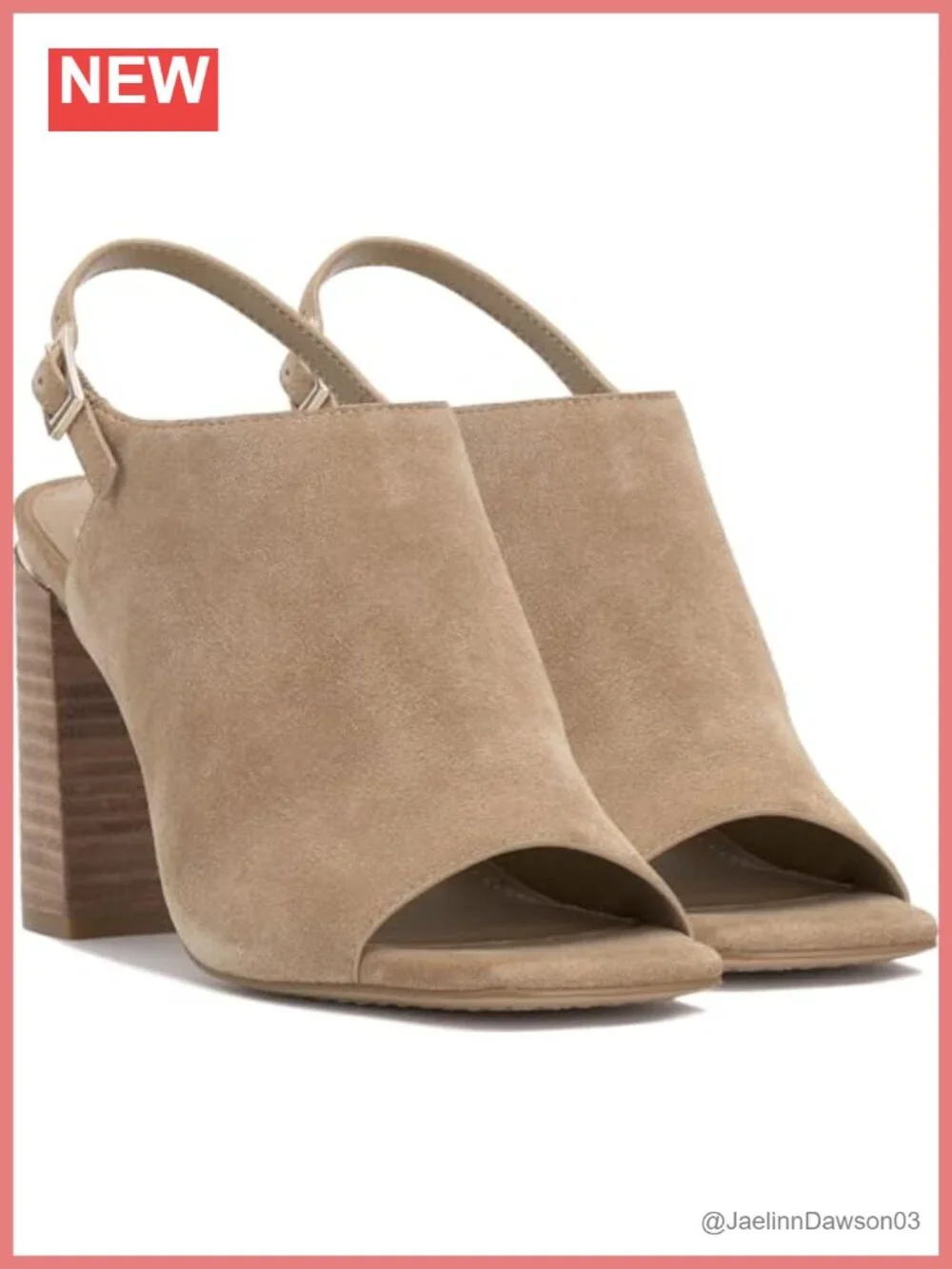Vince Camuto Women's Haliza Peep Toe Block Heel Suede Sandals 3.3
